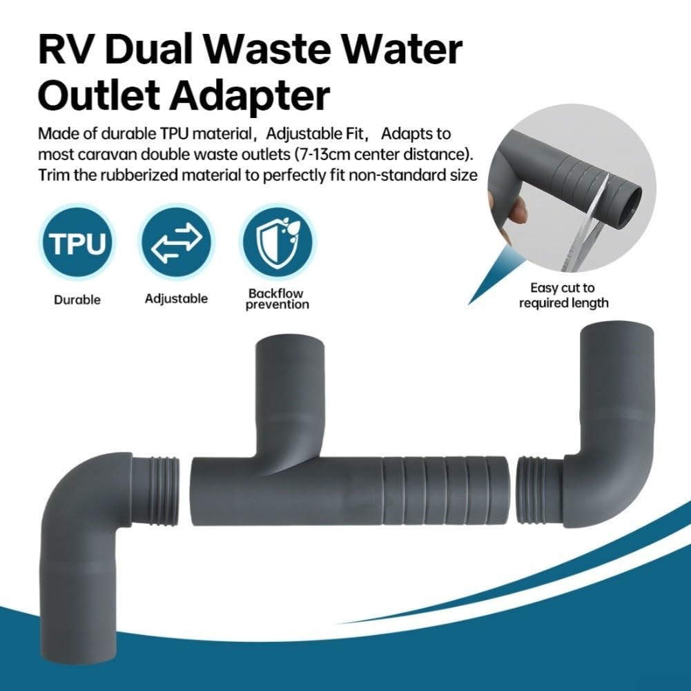 RV Abwasserschlauch 4m Erweiterbar Dual Adapter