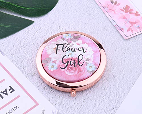 Bridal Shower Gift Portable Makeup Compact Mirror Wedding Bachelorette Party Favor (Flower Girl) #TOP1