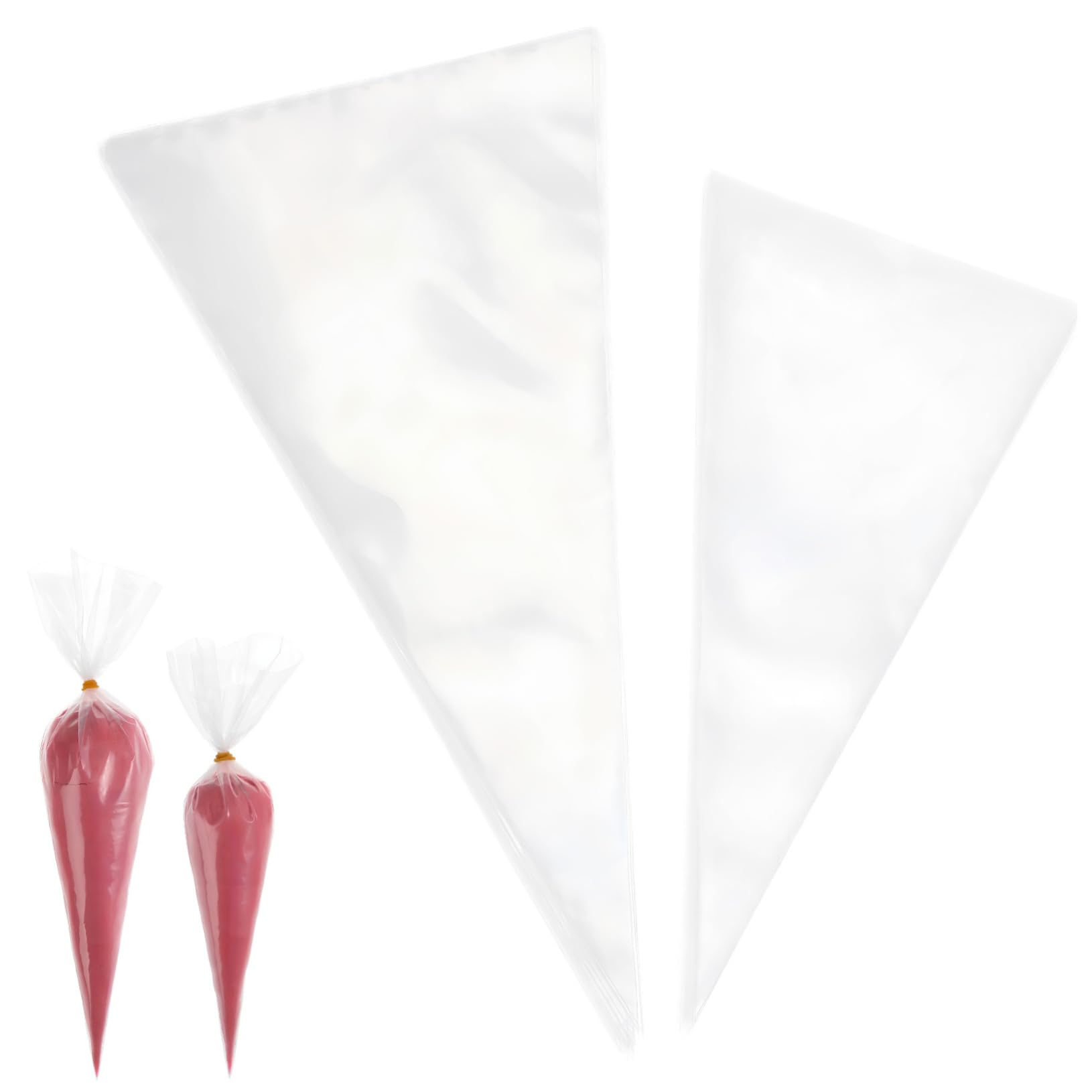 AUTSUPPL 200pcs Piping Bags for Cake Decorating Transparent Pastry Bags Various for Cookies and Essential Baking Supplies