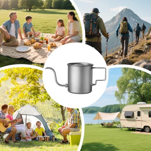 Taza termo de titanio 420ml ultraligera para café con boquilla extraíble 5