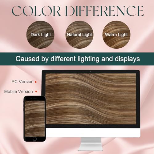 Image of Easyouth U Tips Hair Extensions Brown, Invisible Keratin Hair Extension | 14 Inch 50G 50S, U Tip Hair extension, Balayage Chocolate Brown Mix Caramel Blonde, Hot Fusion Hair, for Women