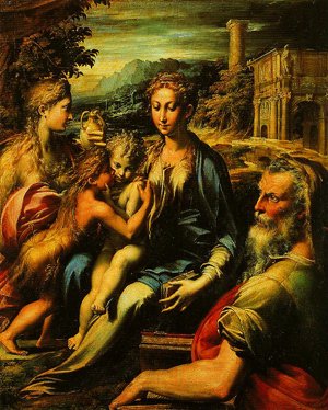 Peinture à l'huile haut de gamme Madonna de St Zachary, chef-d'œuvre Parmigianino