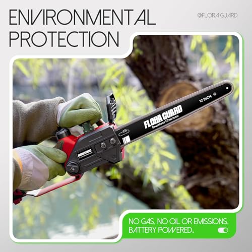 FLORA GUARD 12 Inch Cordless Handheld Chainsaw Compatible for Dewalt 20V Battery (Without Battery, Tool Only) 1200W Brushless Motor, 49FT/S High Speed Electric Chainsaw with Auto Lubrication - Thumbnail 5