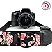 USA GEAR Camera Sling Shoulder Strap - Adjustable Neoprene, Safety Tether, Accessory Pocket, DSLR Strap Quick Release - Compatible with Canon, Nikon, Sony and More DSLR and Mirrorless Cameras (Floral)