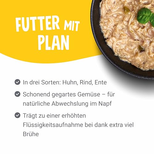 Pets Deli Saucen Menü Katzen Nassfutter Multipack Huhn, Rind & Ente, ideal für wählerische Katzen, für extra Flüssigkeitszufuhr, getreidefrei, ohne Zucker, 6x70g, Premium Qualität