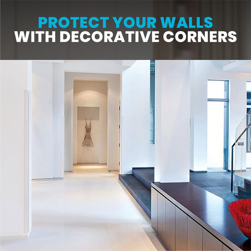 Proflex - Protector de esquina de pared, paquete de 6 protectores de esquina autoadhesivos para protección de bordes de paredes, 1 x 48 pulgadas, transparente, fácil de aplicar, no necesita