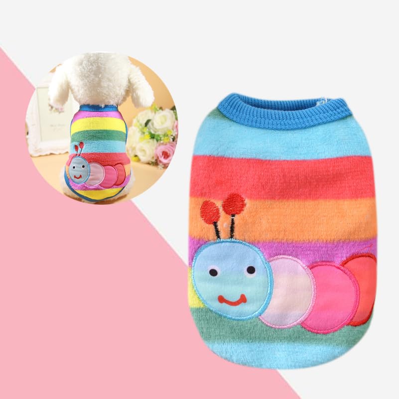 iplusmile Flanell Hundepullover: Warme Ärmellos Pullover für Kätzchen und Welpen - XS Cartoon-Stickerei Weicher Hunde Sweater Mantel 30 cm Brustumfang 20 cm Länge