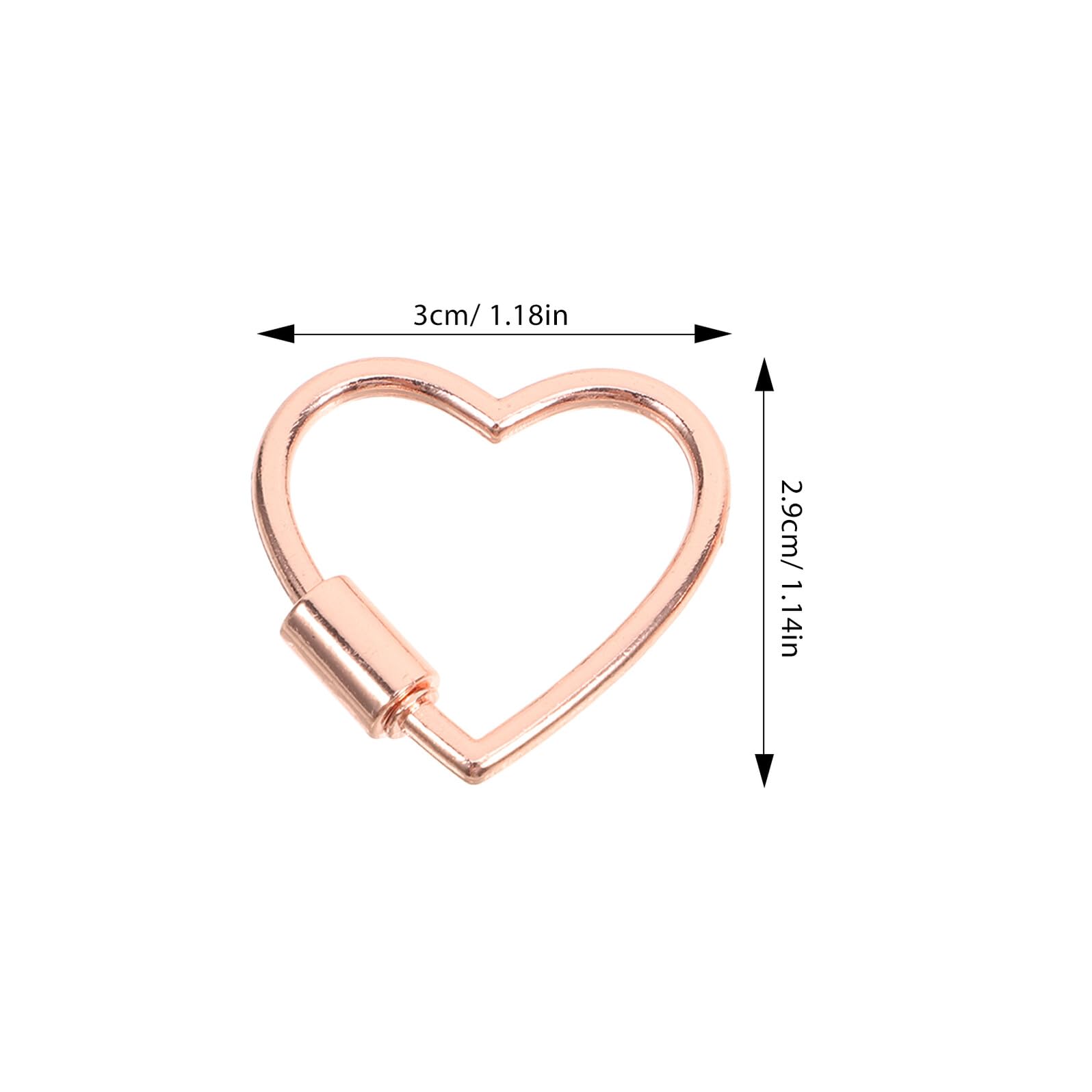 10piezas Conector de Joyería Mosquetón con Cierre de Rosca de Corazón de Aleación para Hacer Pulseras de Joyería Clip Conector para Llavero Soporte para Bolso de Monedero Pack