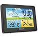 BALDR Wetterstation Funk mit Außensensor, Thermometer Hygrometer Innen und Außen mit Wettervorhersage, Luftdruck, Groß Uhrzeitanzeige und Mondphase Multifunktionale Funk Wetterstation (Schwarz)
