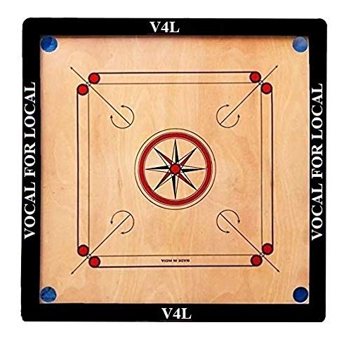 V4LSuprime Quality Round Pocket Carrom Board with Coins, Striker, and Powder for Kids and Children Adults (20 Inch (Small))