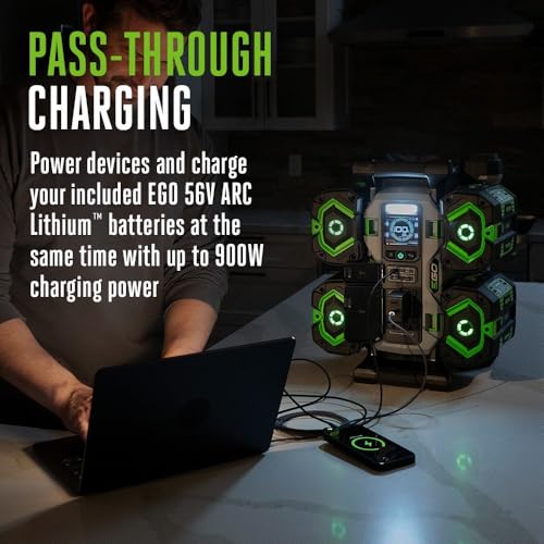 Image of EGO POWER+ Portable Power Station, 1400W, Battery Powered, Inverter Generator for Home and Outdoor, Includes (2) 56V 6.0Ah Batteries and Charger - PST1405-2
