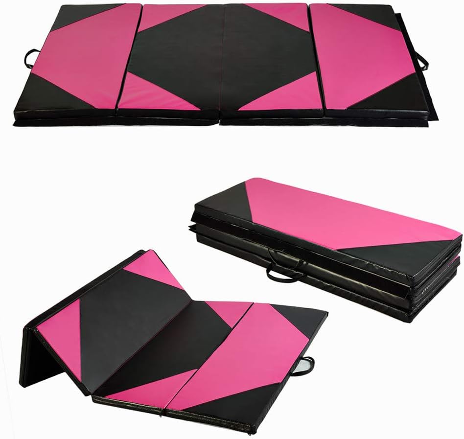 KOOLWOOM Gymnastics Mat PU Leather Thick Folding Panel for Gym Fitness Tumbling Yoga