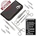 Sterile Sutures Thread with Needle Plus Tools - First Aid Field Emergency, Trauma Practice Suture Kit; Taxidermy; Medical, Nursing and Vet Students (16 Mixed 0, 2/0, 3/0, 4/0 with 12 Instruments) 28PK