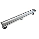 Neodrain 24-Inch Linear Shower Drain with Tile Insert Grate,Brushed 304 Stainless Steel Rectangle Shower Floor Drain, Linear Drain with Leveling Feet, Hair Strainer