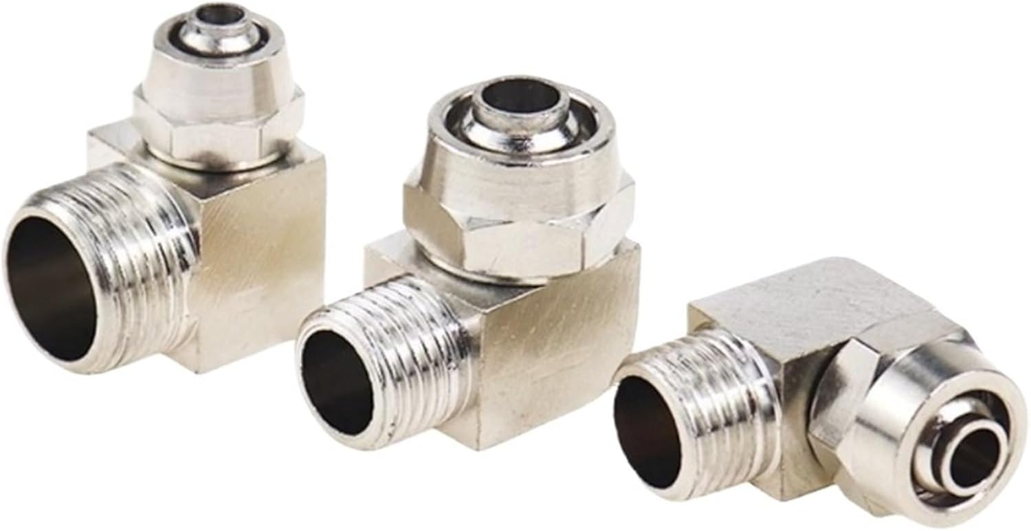 PL OD4 6 8 10 12mm Copper Pneumatic Fittings Male Thread 1/8 1/4 3/8 1/2 Trachea Quick Screw Connector Fast Twist Joint (Color : KPL10-01, Size : 1PCS)