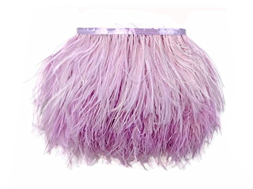 KOLIGHT Pack of 10 Yards Natural Dyed Ostrich Feathers Trim Fringe 4~5inch for DIY Dress Sewing Crafts Costumes Decoration (Lavender)