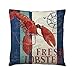 Uteruik Housse de coussin carrée imprimée crevettes pour salon, chambre à coucher, canapé, 45 x 45 cm (#B)