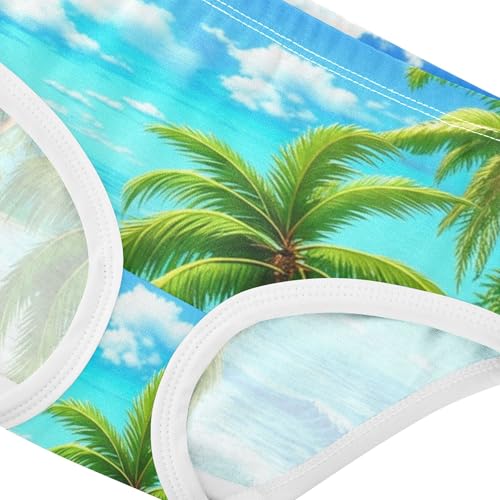 Cotton Toddlers Underwear Floral Tropical Beach Palm Trees Panties for Girl Flower Kids Undies Briefs 2t4