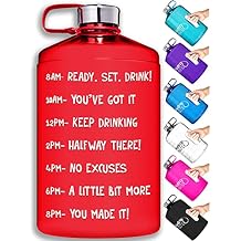 NatureWorks HydroMATE 1 Gallon Motivational Water Bottle with Times to Drink for the Day BPA Free Reusable Big Water Bottle with Handle 1 Gallon Water Bottles with Time Marker 128 oz