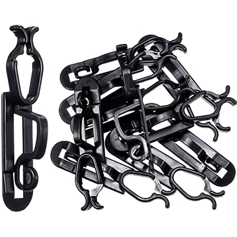Blulu Christmas Light Clips Hooks, Christmas Gutter Clips, Christmas Shingle Clips Outdoor, All Purpose Gutter Hooks Compatible with C9 C7 C6 for Roof, Roof Ridge Line, Fence (Black, 400 Pieces) Cover