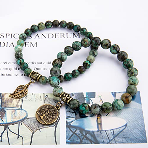 Farfume Chakra Bracelets for Women - Crystals Bracelet Women Natural Gemstones Yoga Reiki Bangle- A Set of Double Bracelets - Image 5