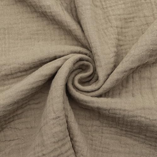David accessories Cotton Double Layers Gauze Fabric by The Yard 39x53inch Crinkle Fabric Crafts Home Dcor Photoshoots DIY Projects (Camel)