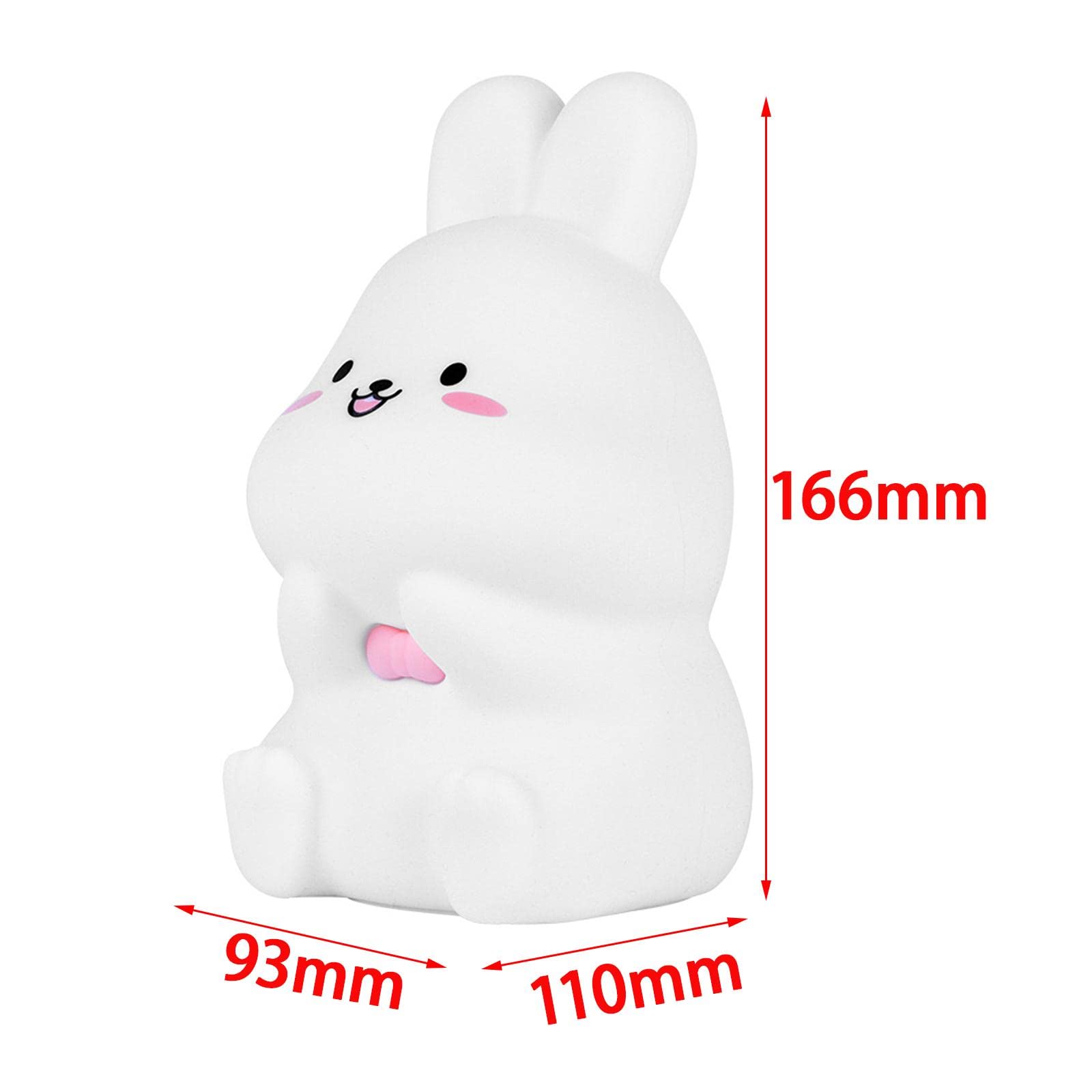 predolo Linda lámpara de luz de Noche para bebé, lámpara para niños, atenuador de Color de Conejo, lámpara Recargable de Silicona Suave para Regalo de