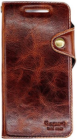 Yogurt for Huawei Google Nexus 6P Handmade Genuine Leather Wallet Case Cover Dark Brown