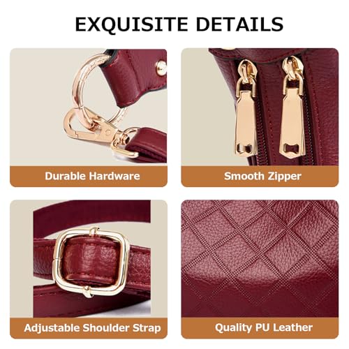 Image of Hobo Bags for Women PU Leather Crossbody Purses Trendy Shoulder Handbag Tote Bag Satchel Bag