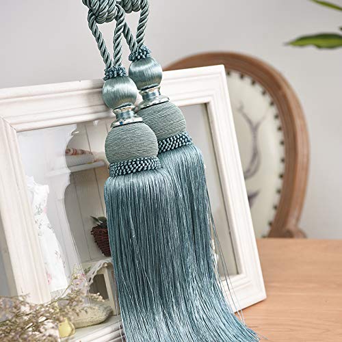 2 pièces/Paire Rideau Gland Brosse Frange embrasses Suspendus Ceinture Balle Cordes Crochet Cintre Rideau Accessoires Attache arrière Sangle Boucle-Kaki