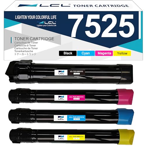 Image of LCL 4PK Compatible Toner Cartridge Replacement for Xerox WorkCentre 7525 7530 7535 7545 7556 7830 7835 7845 7855 006R01513 006R01516 006R01515 006R01514