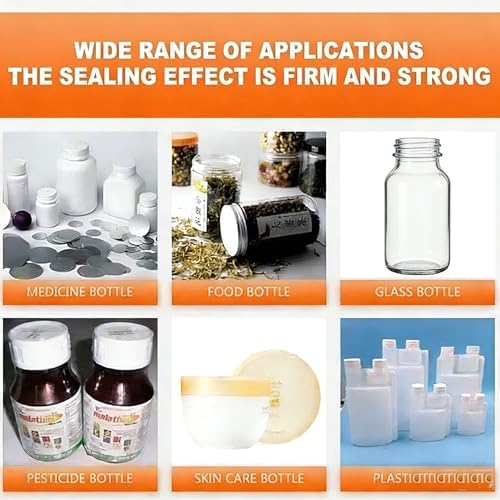 Automatic Electromagnetic Induction Bottle Cap Sealer - Adjustable Speed, Fits 2-30cm Bottles, Seals Plastic & Glass Containers 60-130mm, Continuous Operation
