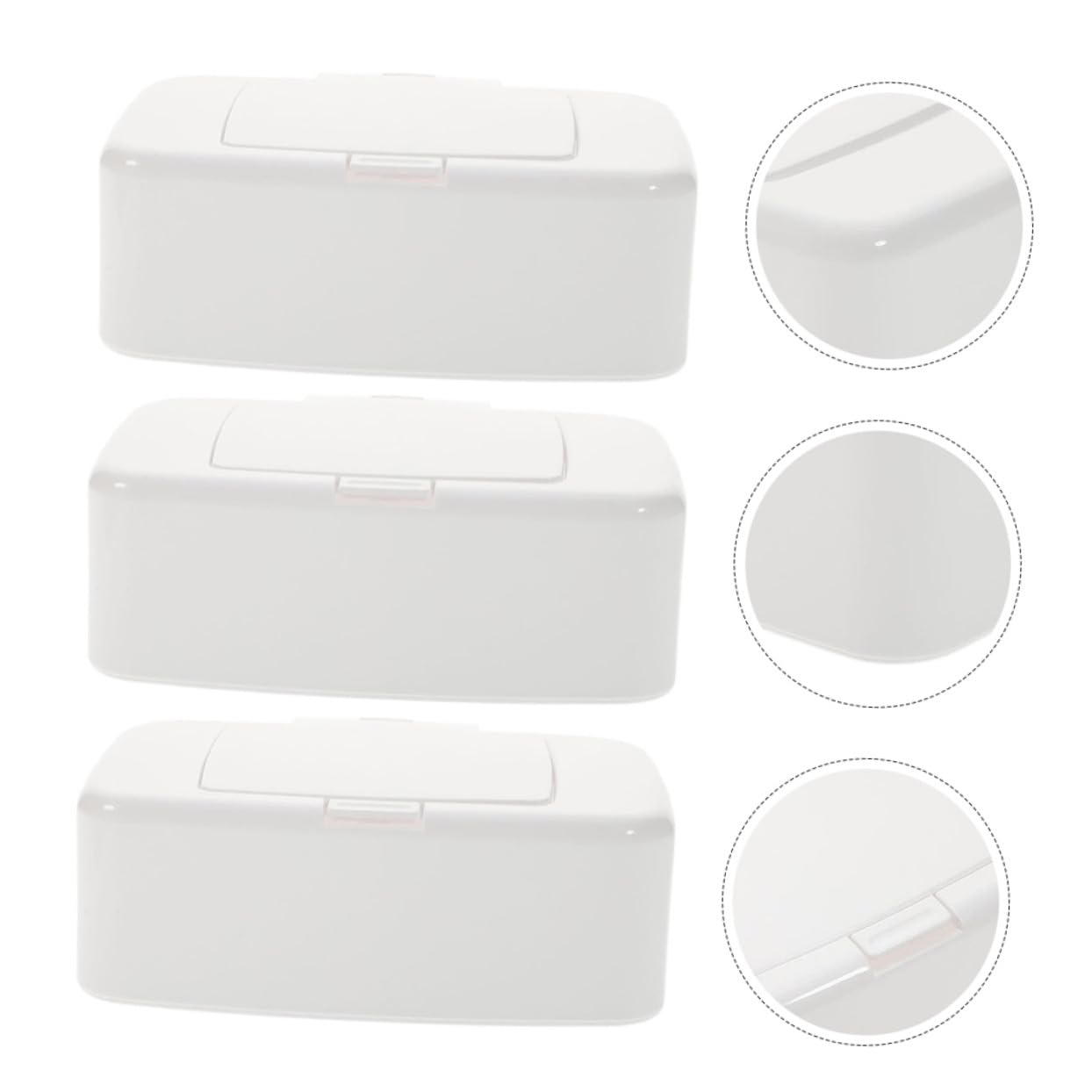 Caja Dispensadora de Toallitas Húmedas Botón 3 Piezas PP Blanco