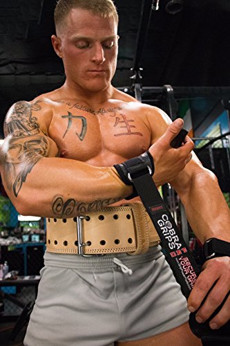Image of Cobra Grips Weight Lifting Gloves with Adjustable Neoprene Padded Wrist Wraps - Heavy Duty Alternative to Power Lifting Hooks for Deadlifts