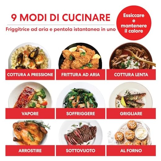 Instant Pot Pro Crisp 11-in-1 Friggitrice ad Aria / Pentola a Pressione Multifunzione in Acciaio Inossidabile, Adatta a Cucinare Patatine Fritte, Verdura e molto altro, 1500 W, 7,6 L - Nero