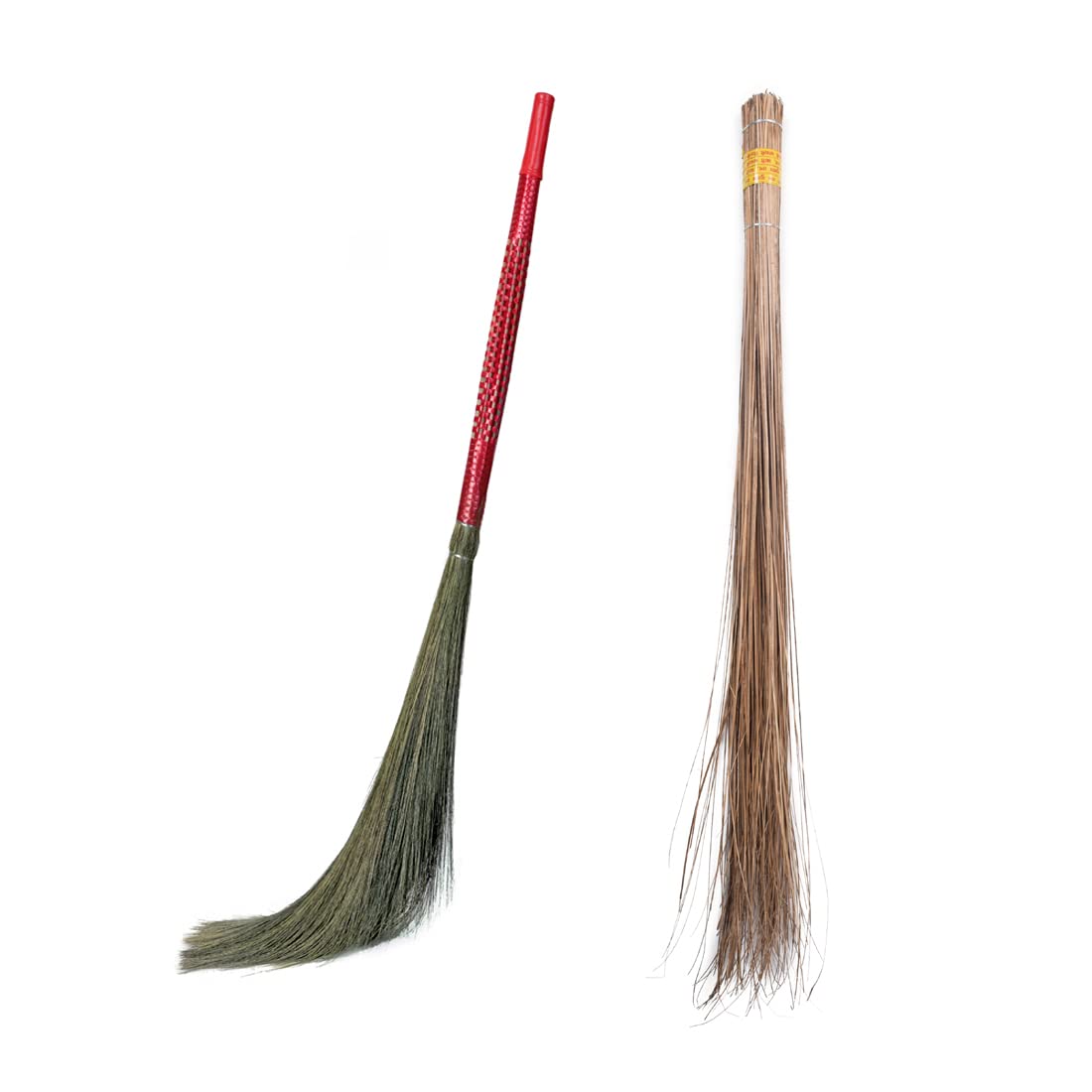 HARI RAM GULAB RAI Clean Sweep Floor Broom with Natural Pure Bamboo Coconut Seek Jhadu & Soft No Dust Phool Jhadu/Broom || Jhadu for Home, Office. Bathroom and Outdoor Cleaning