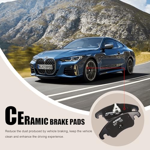 Image of D1818 Front Ceramic Brake Pads Kit Fit For Audi A4 2009-2016, For A4 Quattro 2009-2016, For A4 allroad 2013-2016, For A5 2008-2016, For A5 Quattro 2008-2017, For A6 2012-2016
