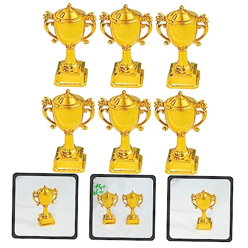 OHPHCALL 6 Unidades de ouro de plástico troféu de conquista troféus de eventos Mini troféus de plást