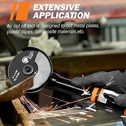 Air Cut off Tool, WP WORKPAD 3 inch Cut Off Tool with 5Pcs Die Grinder Cut Off Wheels,18000RPM, Pneumatic Cutting Machine Metal Sheet Cutter Tool Kit — view 4
