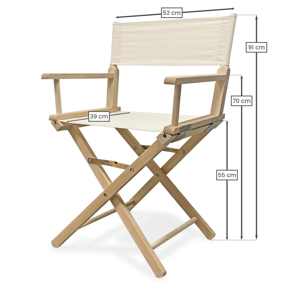 Amikado Fauteuil de Star personnalisé - châssis Bois Naturel (Ecru)