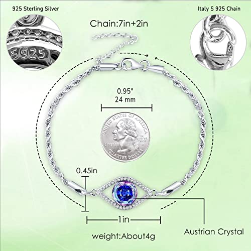 Evil Eye Bracelets Witch Bracelet Moonstone Jewelry Bracelets 925 Sterling Silver Bracelet Crystals Pentagram Pentacle Celtic Knot Triple Moon Goddess Infinity Heart Moonstone Butterfly Bracelet2