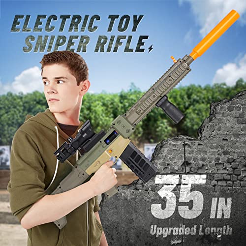 Realistic Toy Gun For Nerf Guns Darts Automatic Sniper Rifle With Scope, Foam Blaster With 80 Soft Bullets 2 Magazines, Electric Machine Guns For Boys 8-12 Age, Birthday Gifts For Kids And Adults #TOP1