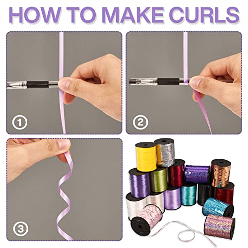 Image of PartyWoo Light Purple Curling Ribbon, 500 Yard for Crafts, Balloons, Gift Wrapping, Hair, Florist Flower - Pastel Colored String (1 Roll)