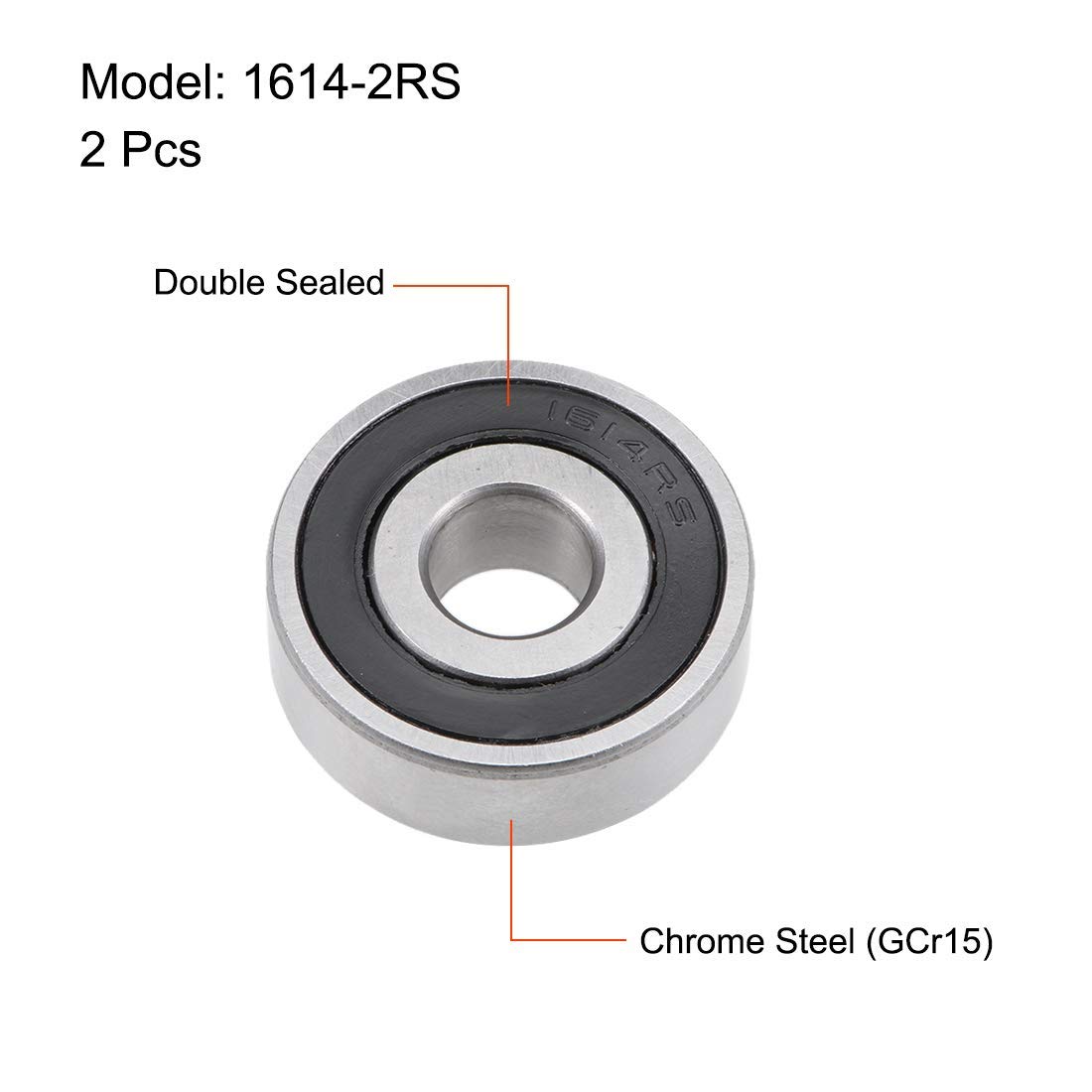 Sourcing Map 1614zz Roulement à Billes Gorge Profonde