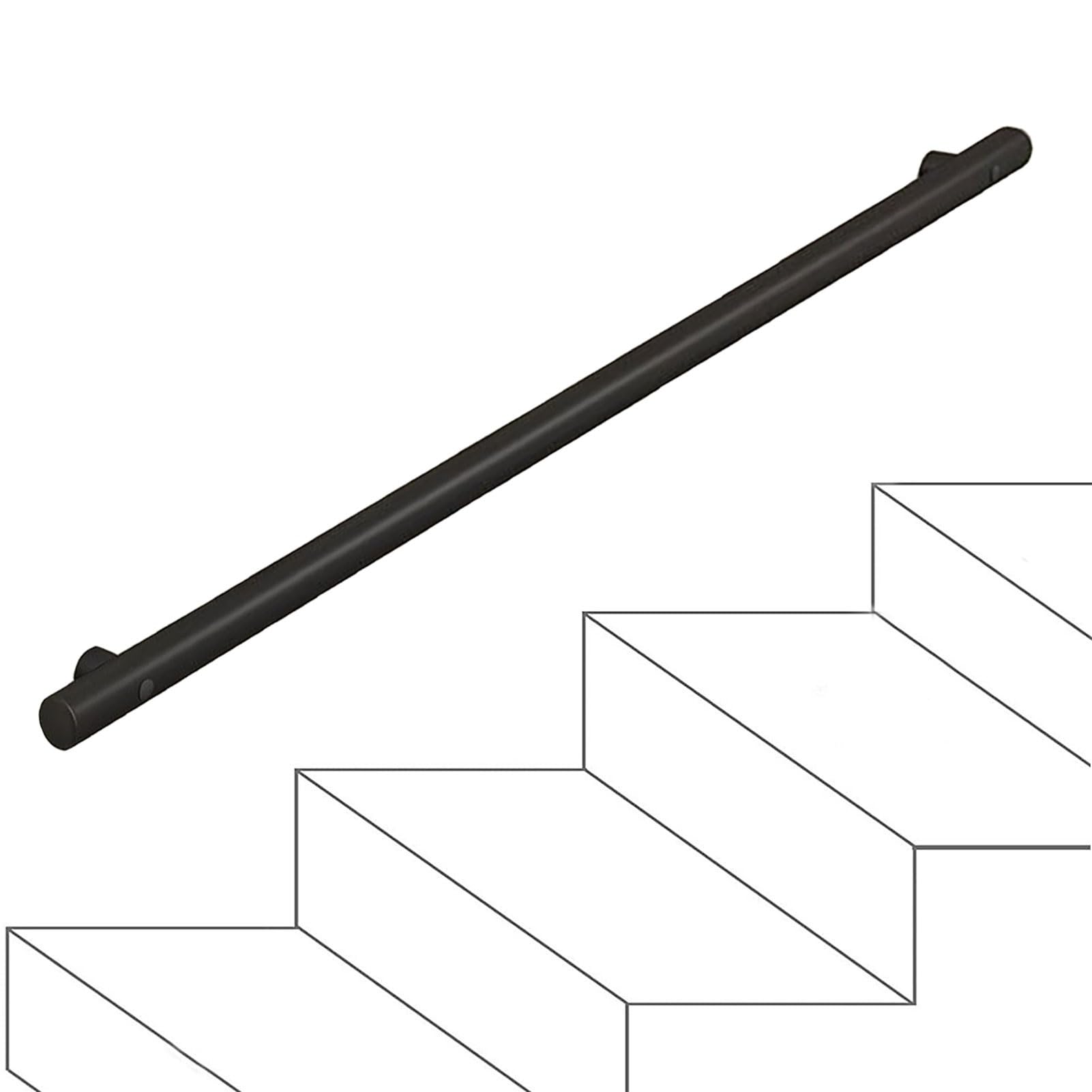 Rampe murale de style loft noir mat pour aménager un escalier de jardin