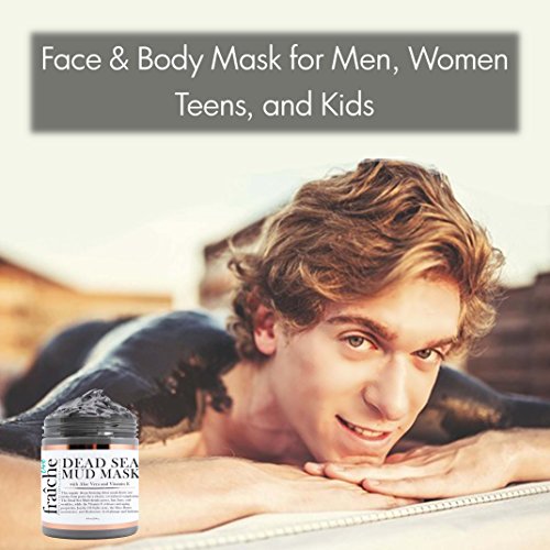 Live Fraiche Organic Dead Sea Mud Mask Facial & Body Cleanser- 8.8Oz -Fight Breakouts Acne Blackheads & Reduce Pores/Lines/Wrinkles - Pure & Natural To Tighten & Tone See Clearer Brighter Younger Skin #TOP5