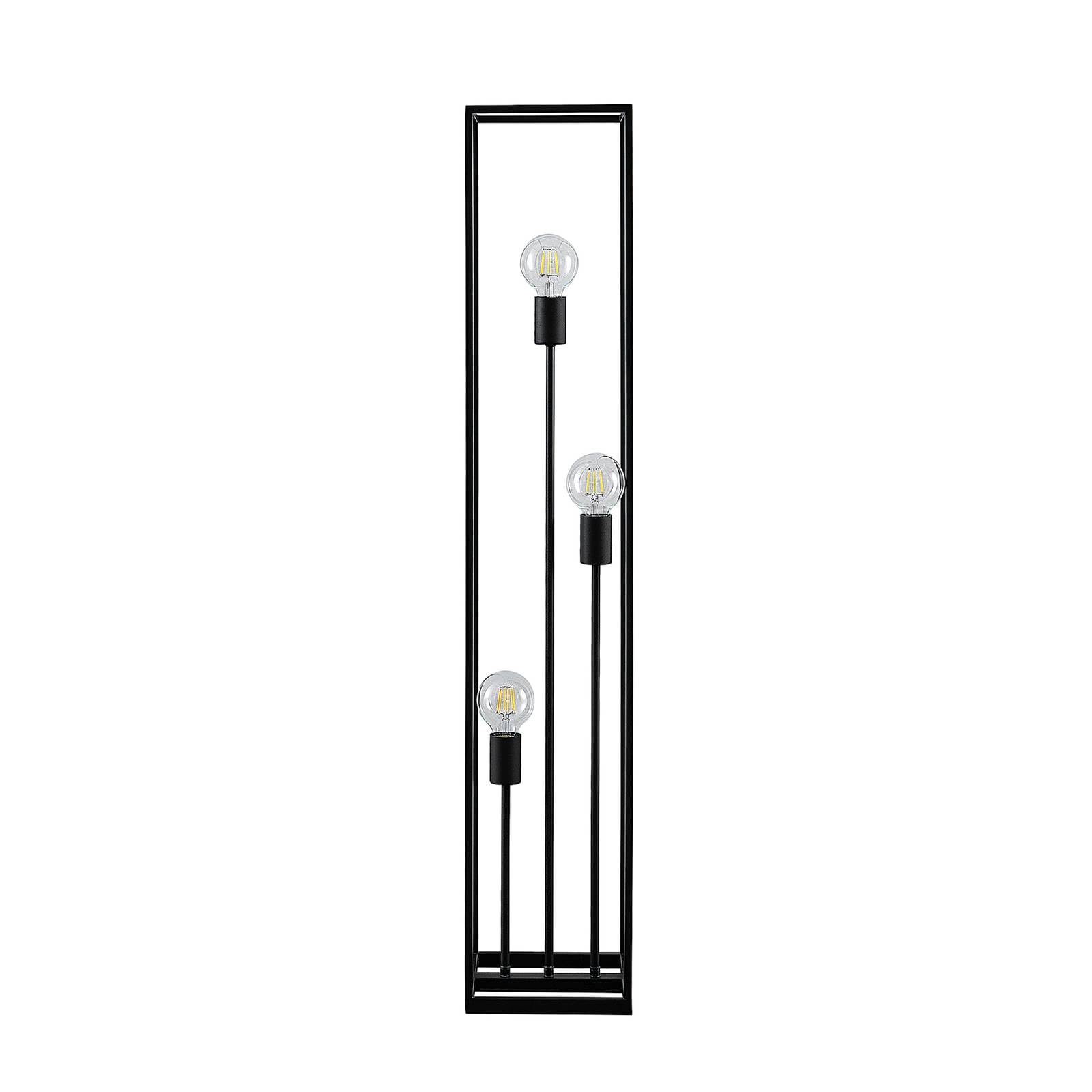 Lindby Stehlampe Wohnzimmer, Stehleuchte schwarz Metall Ecklampe 3x E27 Leuchtmittel Leselampe Standleuchte Wohnzimmerlampe Standlampe