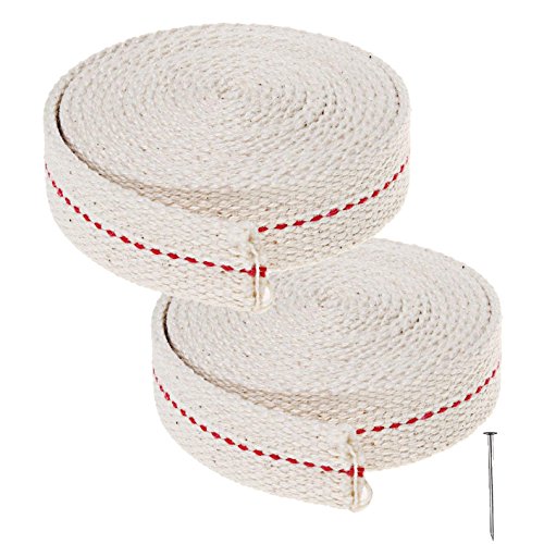 Ruix 2 Mètres Coton Mèche de Lampe, Mèches de Rechange Lanterne Mèches Pour Brûleurs Lampes à Huile ( Blanc )-Lot de 2