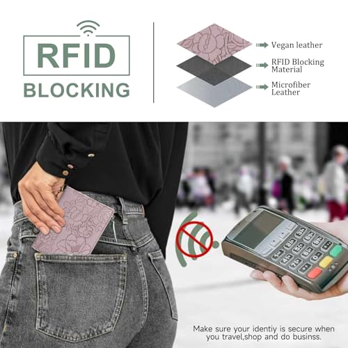 Image of FALAN MULE Small Wallets Woman Slim RFID Blocking Mini Credit Card Holder
