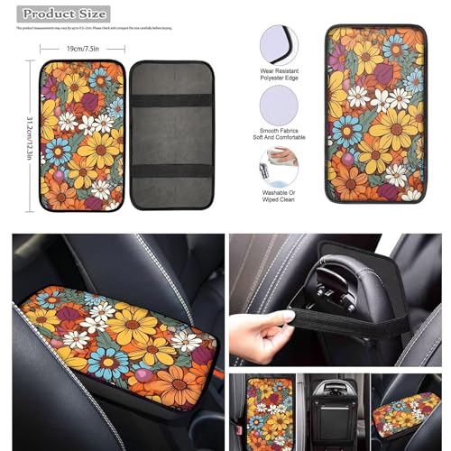 Gomyblomy Rainbow Leopard Car Front Back Seat Covers Full Set for Women Colorful Cheetah Skin Seat Belt Shoulder Cover with Steering Wheel Cover & Armrest Pads, 8pcs/Set